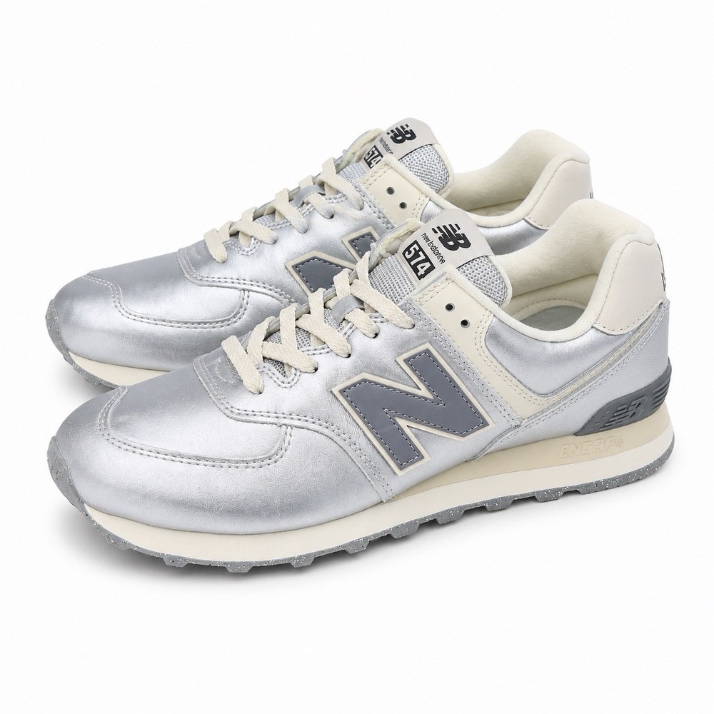 New Balance 574 Metallic Silver Artic Grey WL574MLG Women's Size 10 Sneakers